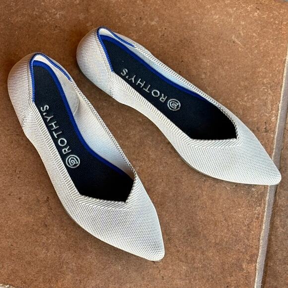 Rothy's The Point Light Gray Slip On Knit Flats size 9.5 - Picture 16 of 16